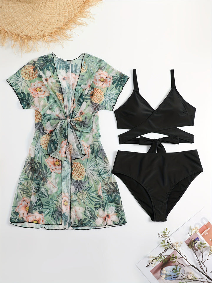 Women's Wrap Dress and Bikini Set Mune Fashion
