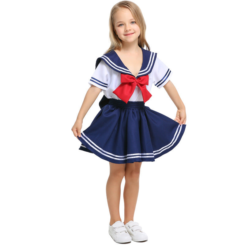 Girl Sailor Outfit with Ruffles and Bows Mune Fashion