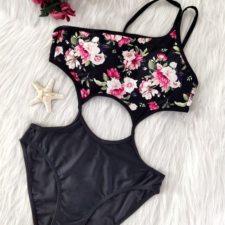 Women’s One-Piece Swimsuit with Floral Print Mune Fashion
