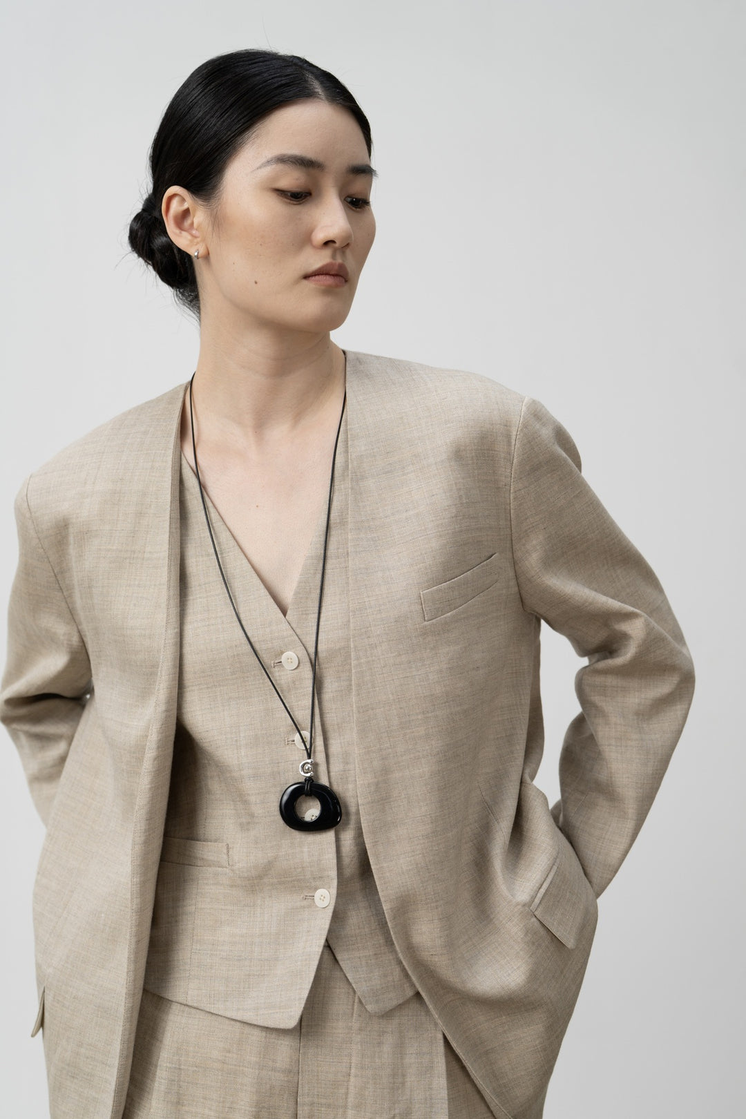 Ladies Tailored Linen Blazer Mune Fashion