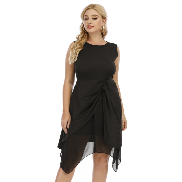 Women elegant asymmetrical dress with knot details Mune Fashion