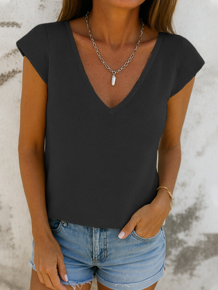 Women's V-neck top with casual fit Mune Fashion