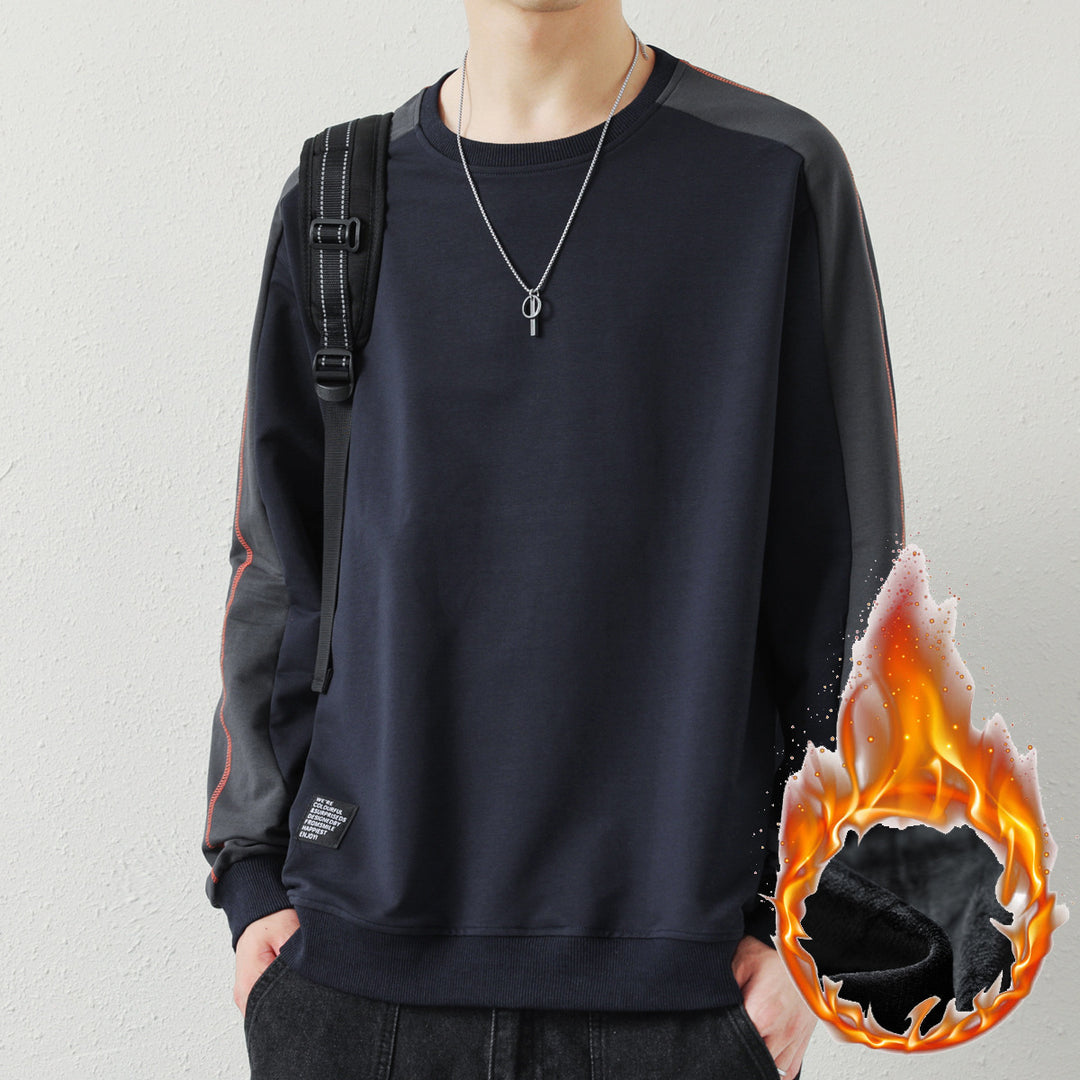 Men's Oversized Sweatshirt with Contrasting Sleeves, Flat Seam Details and Ribbed Cuffs Mune Fashion