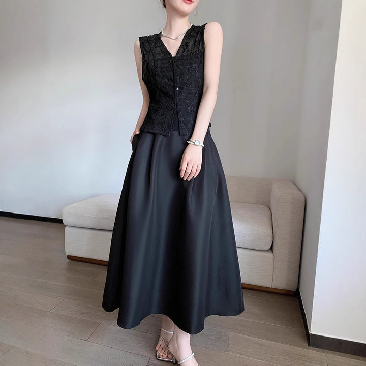Women's Elegant Maxi Dress with Tailored Cut Mune Fashion