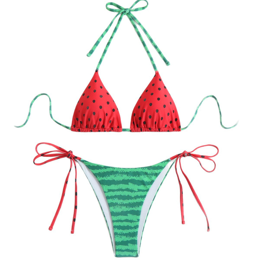 Women's triangle bikini with playful fruit design and adjustable straps Mune Fashion