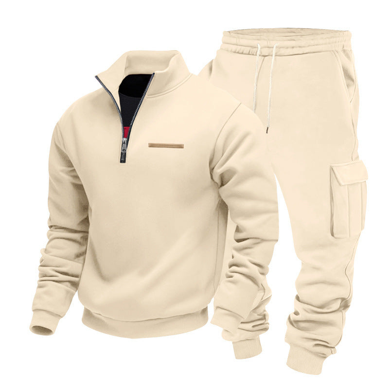 Men's Zip Pullover and Cargo Jogger Set made of soft French Terry Mune Fashion