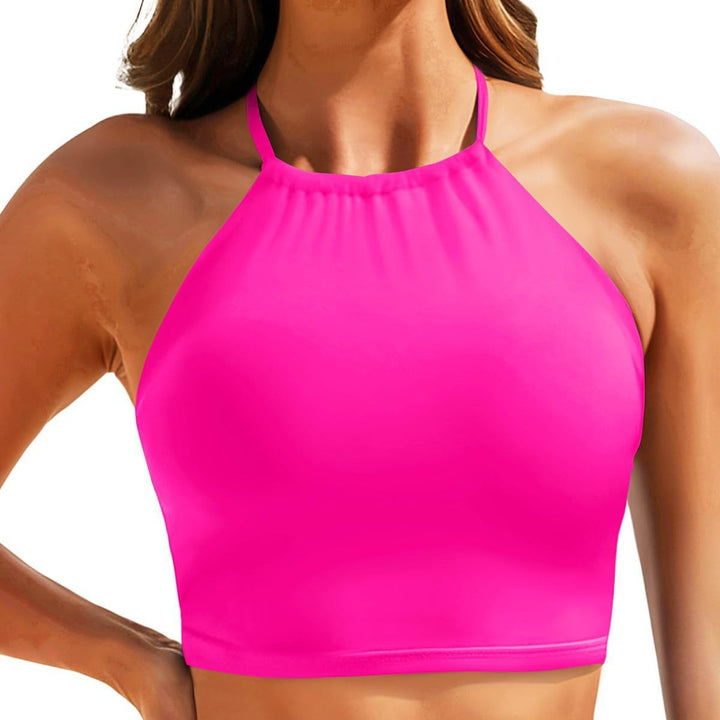 Women's Sporty Bikini Top with Halterneck Design Mune Fashion