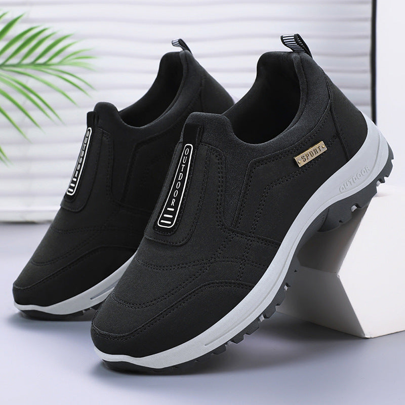 Men's durable slip-on outdoor hiking shoe with water-repellent microfiber surface and grippy tread sole Mune Fashion