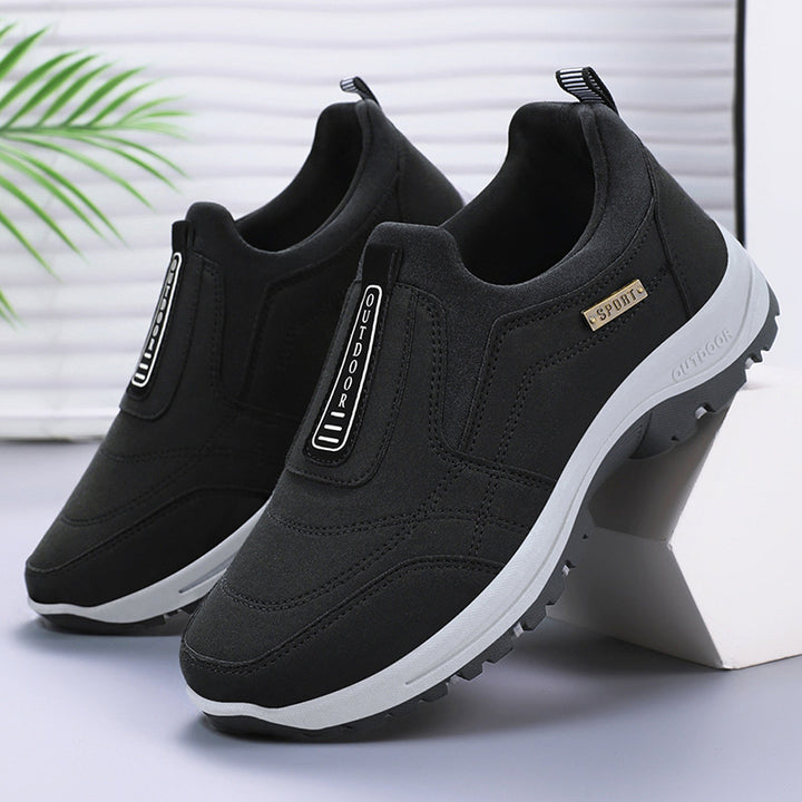 Men's durable slip-on outdoor hiking shoe with water-repellent microfiber surface and grippy tread sole Mune Fashion