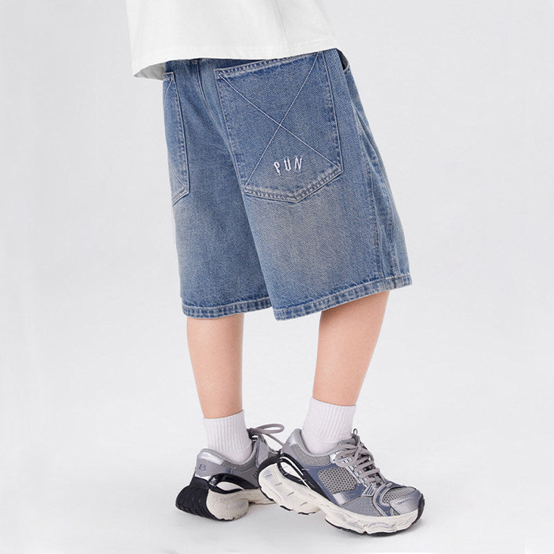 Boys' casual denim shorts with elaborate details Mune Fashion
