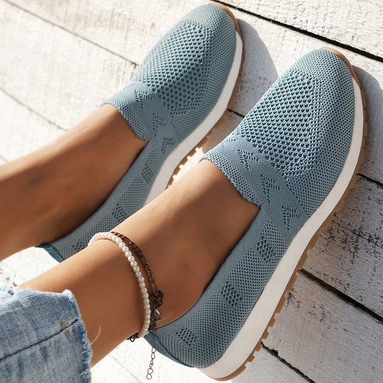 Women Breathable Knit Slippers with Memory Footbed and Non-Slip Sole Mune Fashion