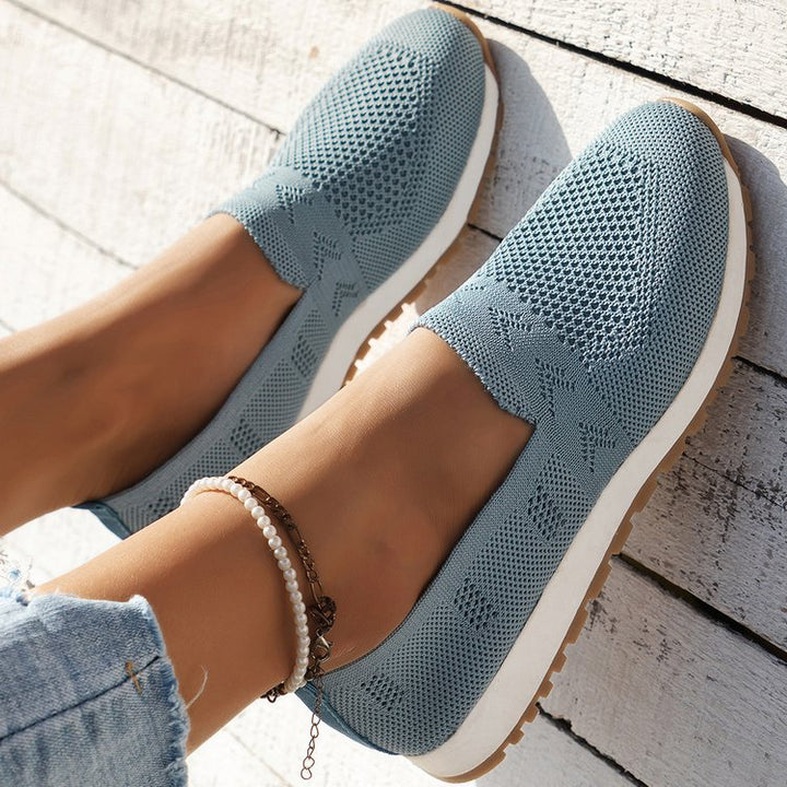 Women Breathable Knit Slippers with Memory Footbed and Non-Slip Sole Mune Fashion