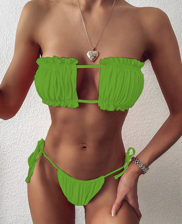 Ladies Bandeau Bikini with voluminous ruffle details Mune Fashion