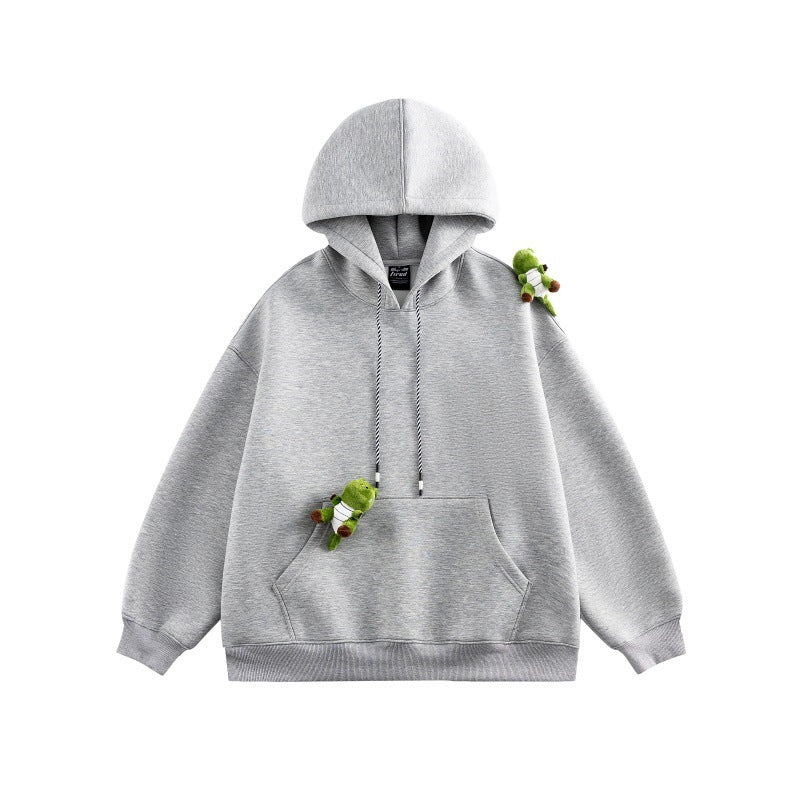 Unisex Oversize Hoodie made of French Terry with kangaroo pocket and removable plush pendant Mune Fashion