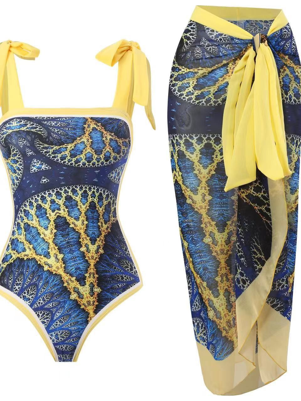 Women's one-piece swimsuit with asymmetrical cut and elegant palazzo pants Mune Fashion
