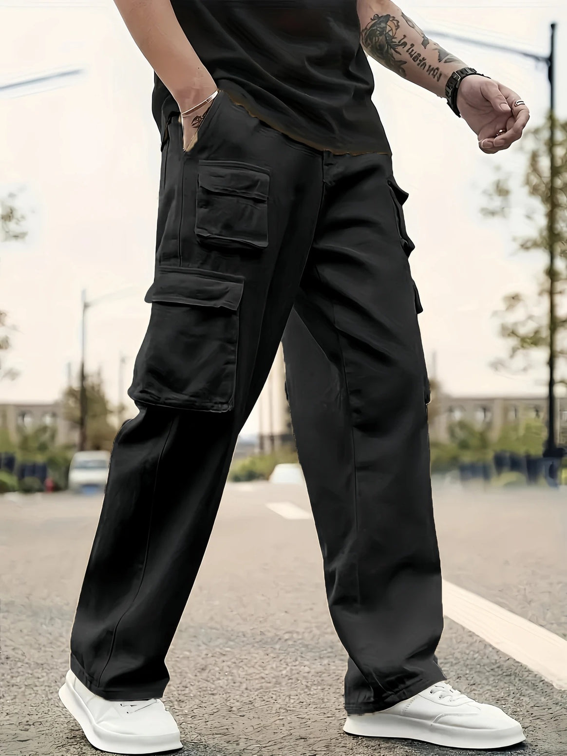 Men's Oversize Utility Cargo Pants with multiple patch pockets Mune Fashion