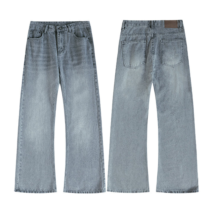 Men's Wide Flared Jeans made from washed denim with subtle fade effects Mune Fashion