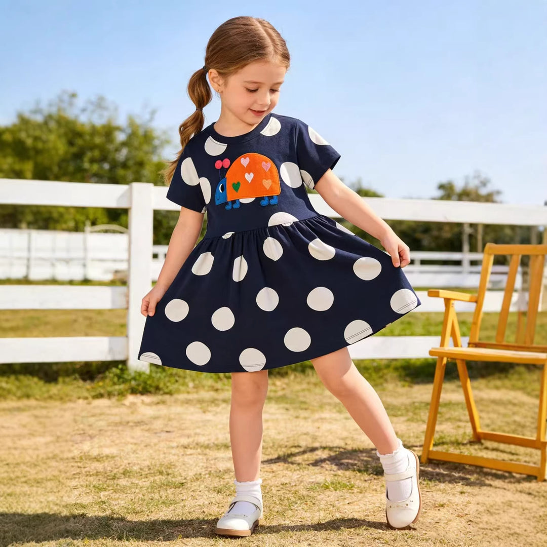 Girl Tulle Dress with Cute Animal Print Mune Fashion