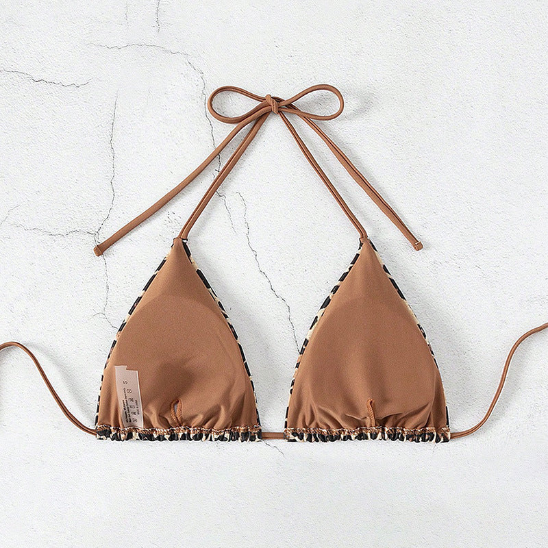 Women's triangle bikini with animal print and adjustable ties Mune Fashion