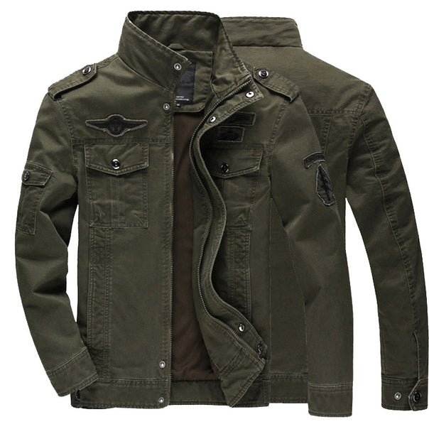 Men's Utility Field Jacket in Vintage Army Look with Shoulder Flaps and Chest Pockets Mune Fashion