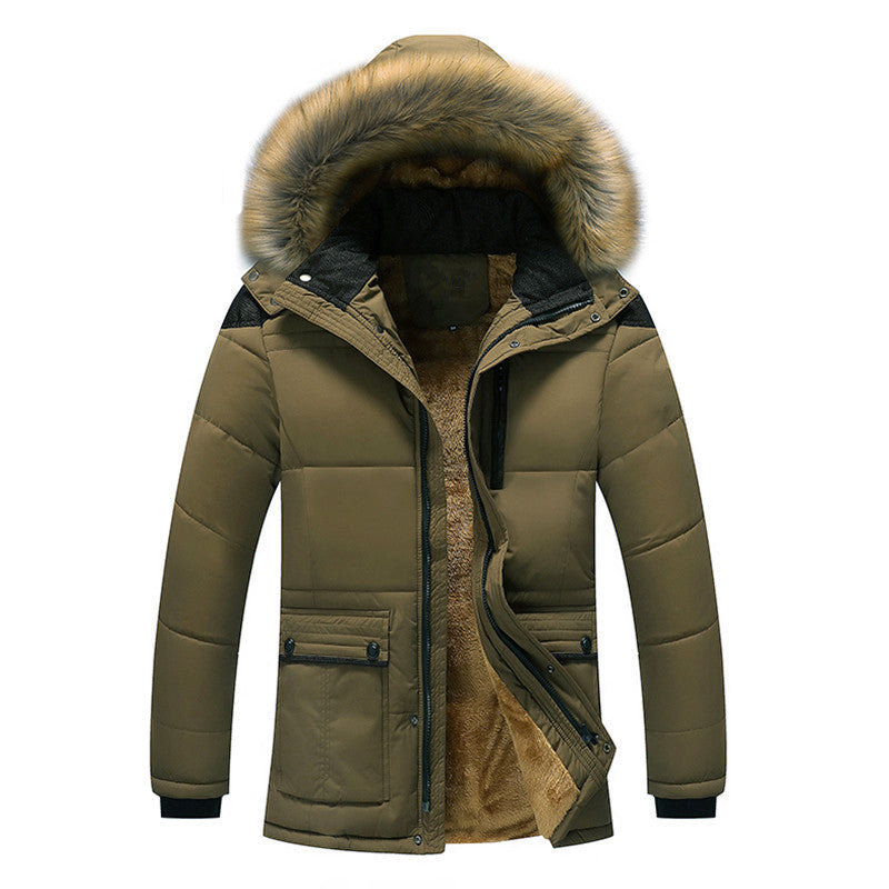 Men's Insulated Urban Parka with Teddy Fleece Lining, Hood and Faux Fur Trim Mune Fashion