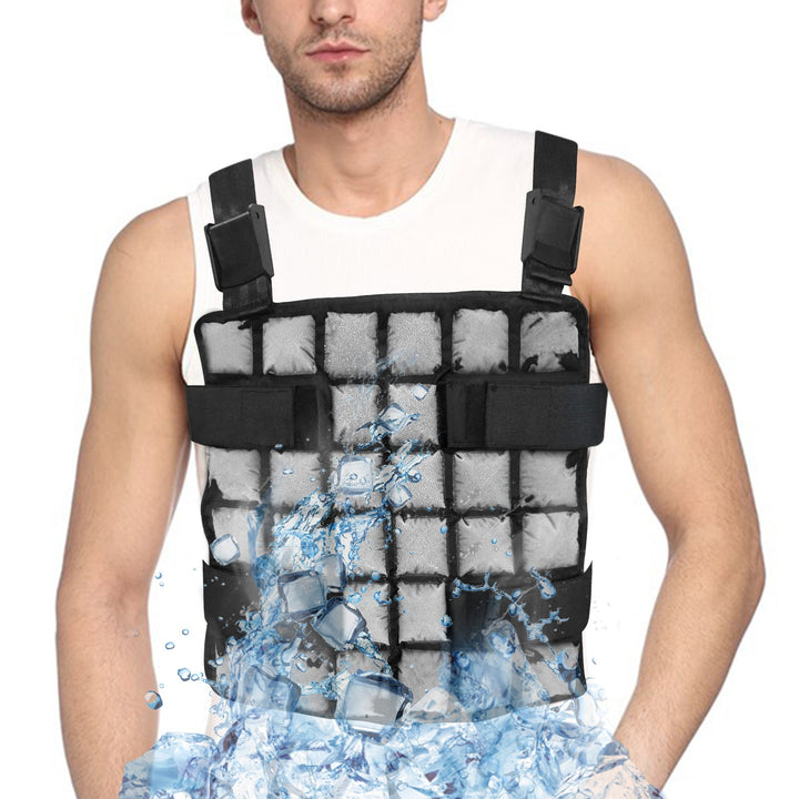 Unisex nan adjustable training weight vest with modular weight pockets, Velcro fastening, and padded shoulder straps Mune Fashion