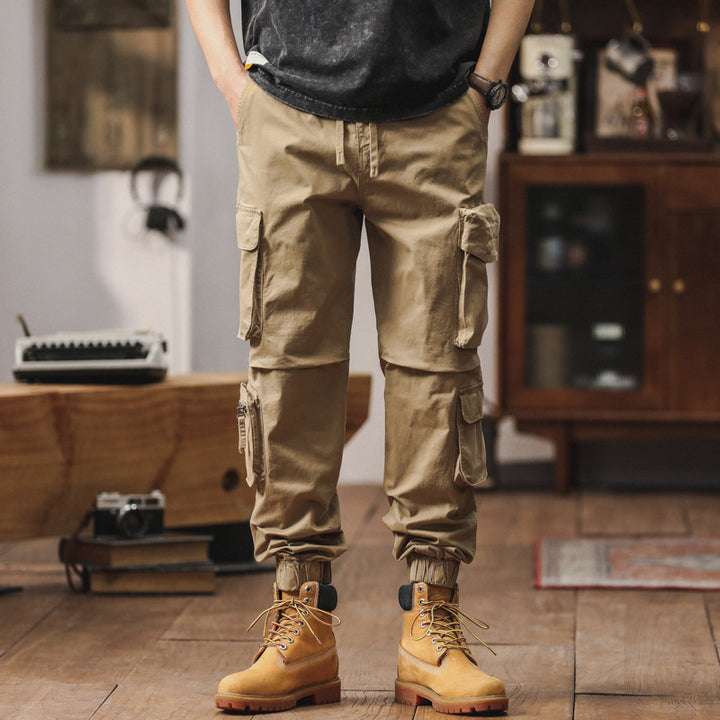 Herren Cargo-Joggerhose im Utility-Workwear-Stil mit Tunnelzugbund, elastischen Bündchen und Multifunktionstaschen Mune Fashion
