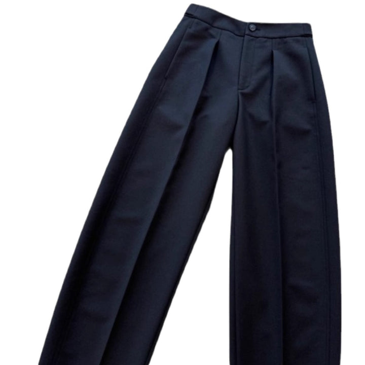 Women Elegant Wide Fabric Pants with Pleats Mune Fashion