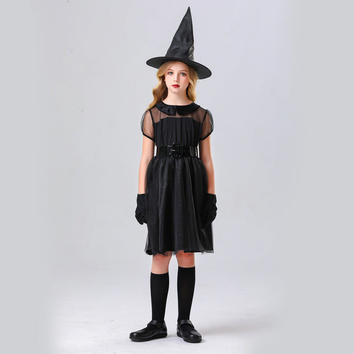 Girl Witch Costume with Tulle Skirt and Accessories Mune Fashion