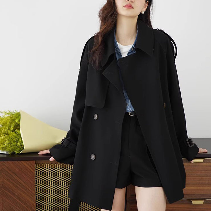 Women Elegant Oversized Trench Coat Mune Fashion