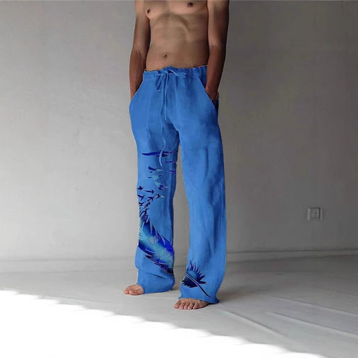 Women's Comfortable Summer Pants with Unique Feather Design Mune Fashion
