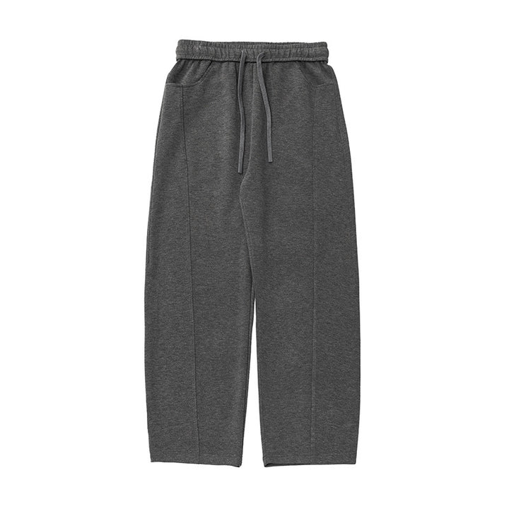 Women's Relaxed-Fit Sweatpants with Decorative Stitching, High Elastic Waistband and Drawstring Mune Fashion