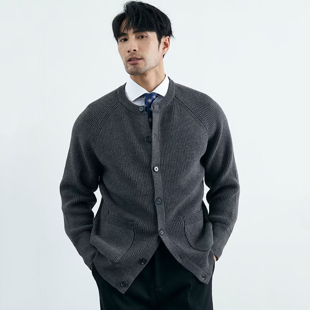 Men's Fashion Cardigan with Round Neck Mune Fashion