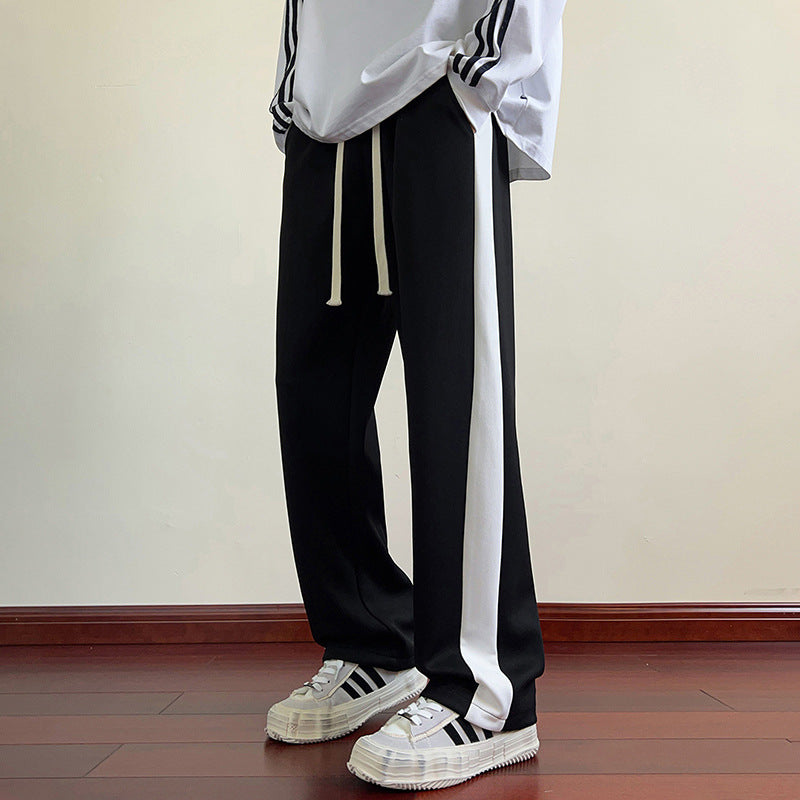 Men's stylish and comfortable leisure pants with contrasting side stripes