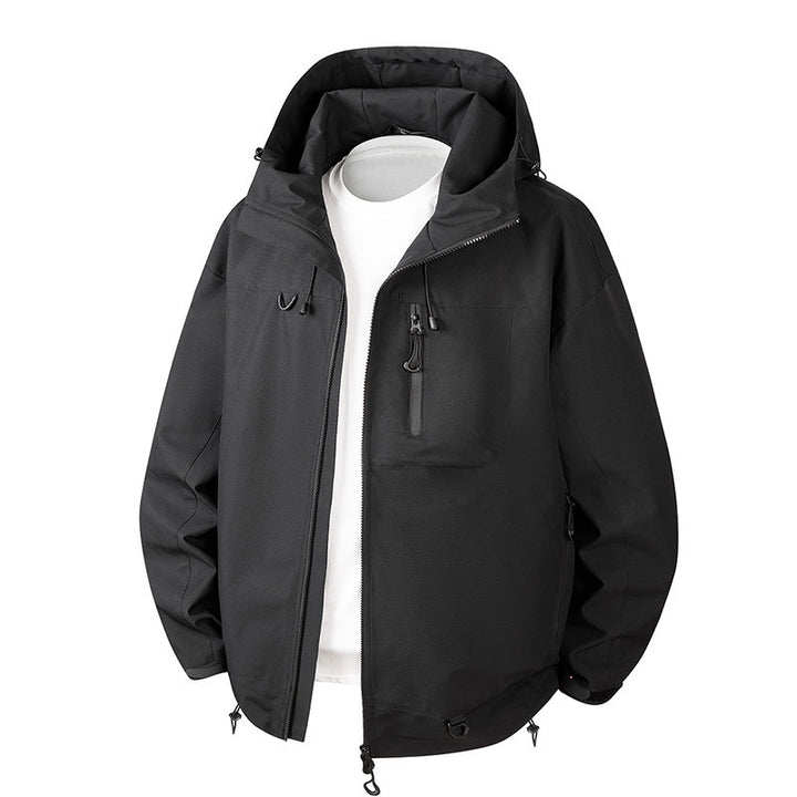 Men's Urban Protection Softshell Jacket with Adjustable Hood, Contrast Zippers, and Chest Pocket Mune Fashion