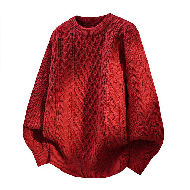 Women chunky knit sweater with cable pattern Mune Fashion