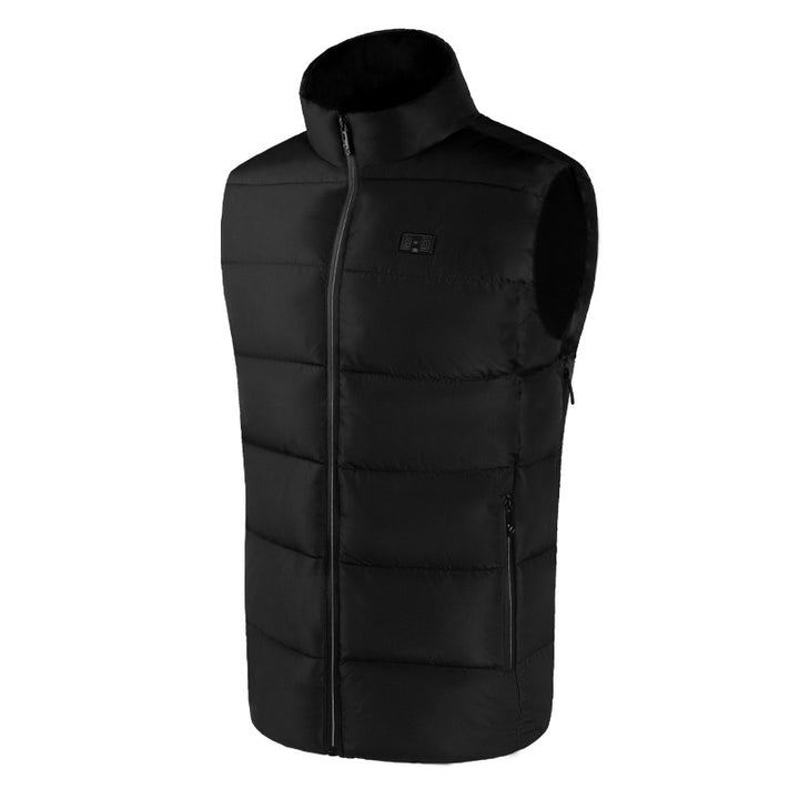 Men's Lightweight Quilted Thermal Vest with High Stand-Up Collar, Water-Resistant Outer Shell, and Two-Way Zipper Mune Fashion