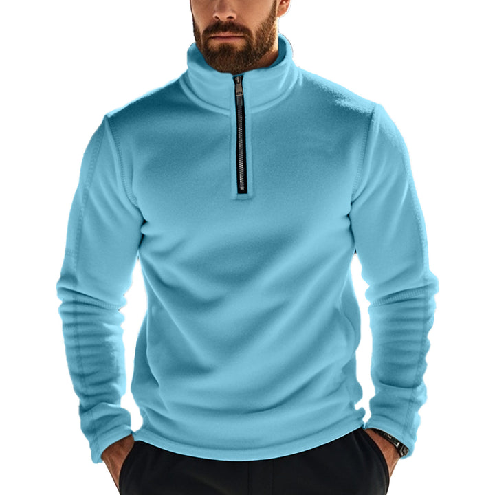Men's functional fleece pullover with half zip, stand-up collar and raglan sleeves Mune Fashion