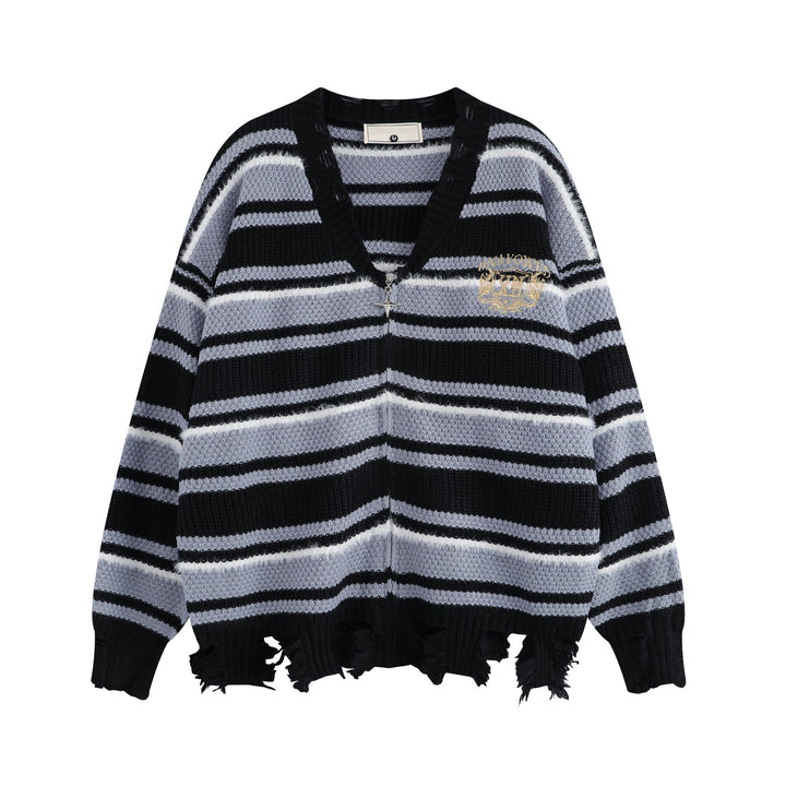 Women Casual Knit Sweater with Zipper Mune Fashion
