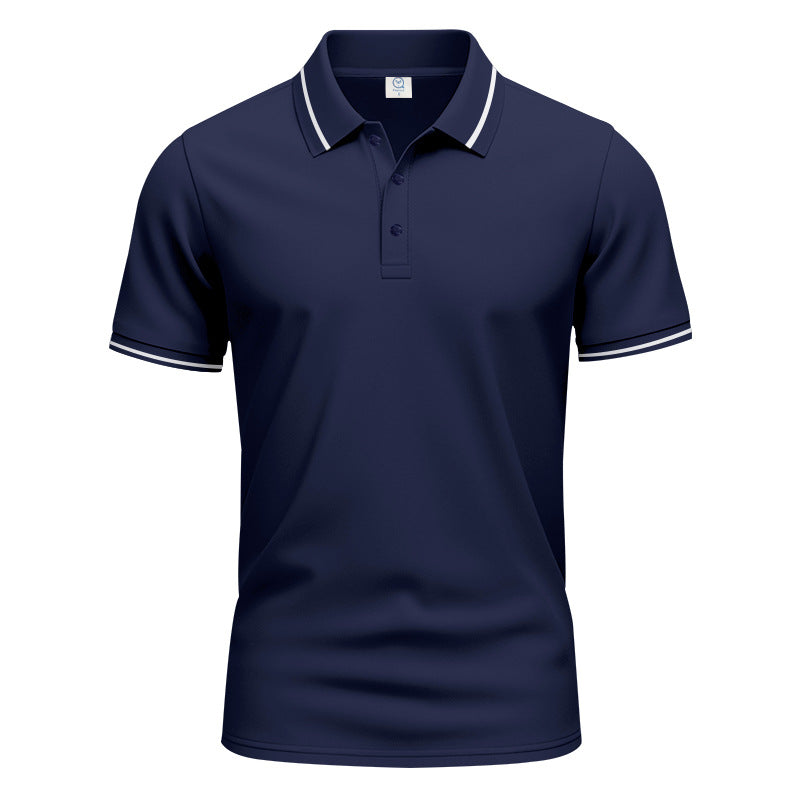 Men's breathable interlock polo shirt with contrast tipping, short button placket and slim silhouette Mune Fashion