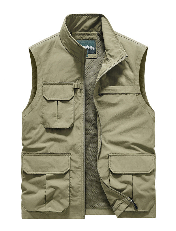 Men's Lightweight Travel Utility Vest with Mesh Lining and Multiple Pockets Mune Fashion