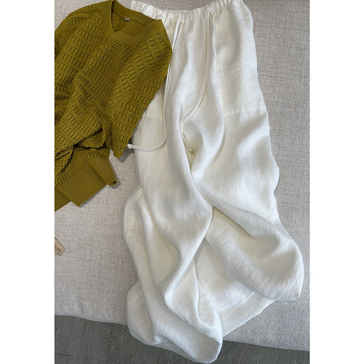 Women Wide Linen Pants Mune Fashion