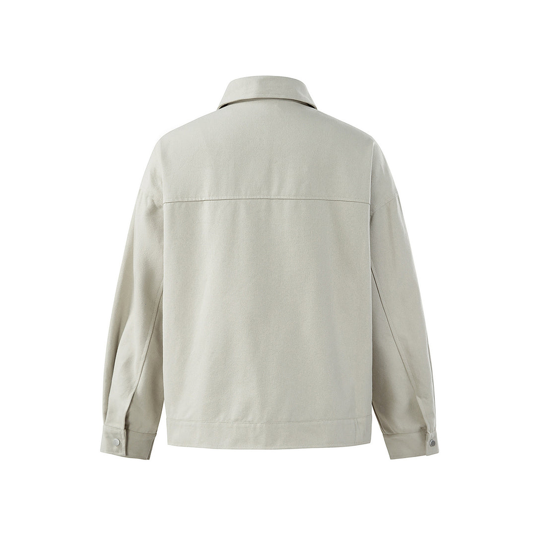 Men's Oversized Canvas Jacket with Distinct Metal Hook Closures Mune Fashion