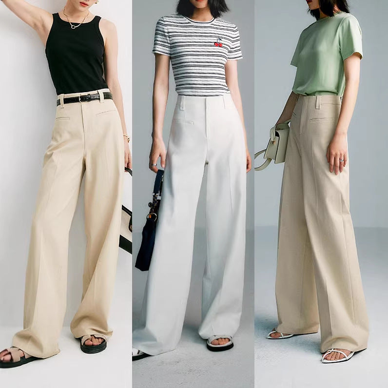 Ladies Elegant and Wide High Waist Pants Mune Fashion
