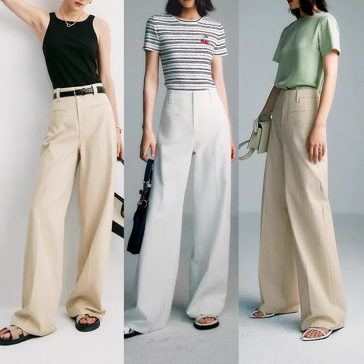 Ladies Elegant and Wide High Waist Pants Mune Fashion