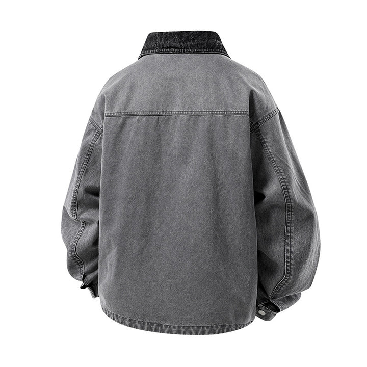Men's Fashion Denim Jacket with High Collar and Practical Pockets Mune Fashion