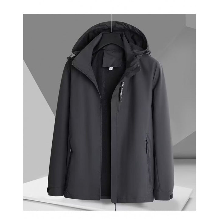 Men's Wind and Water-Resistant Softshell Jacket with Hood, Breathable Membrane, and Concealed Zipper Mune Fashion