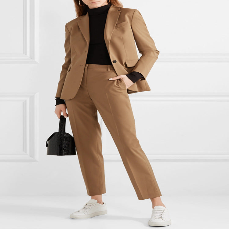 Women Tailored Two-Piece Blazer-Pant Suit in Slim Tailoring Mune Fashion