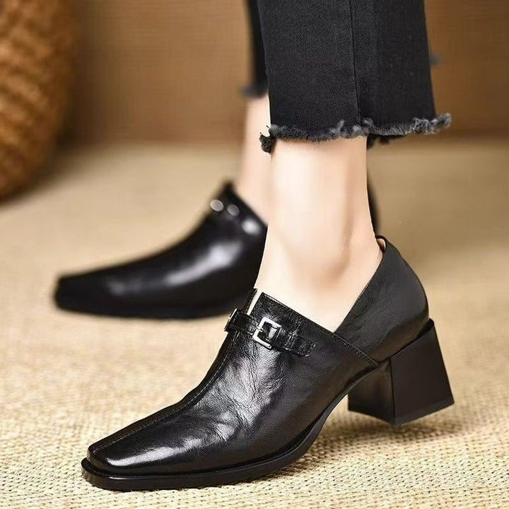 Women's Elegant Slingback Ankle Boots with High Gloss Look Mune Fashion