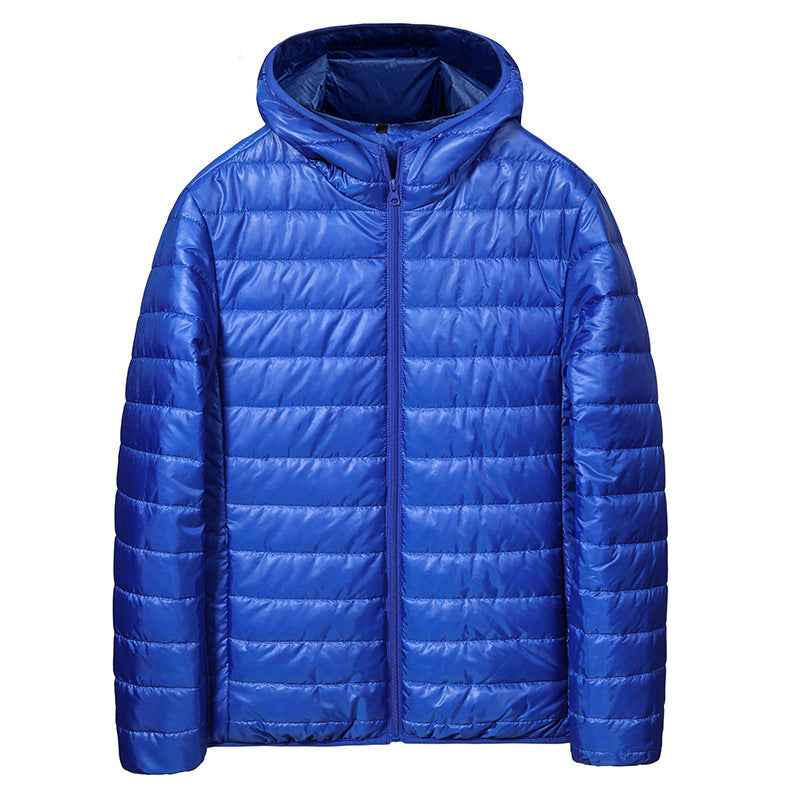 Men's ultralight quilted hoodie with horizontal chamber cut quilting and full zip Mune Fashion